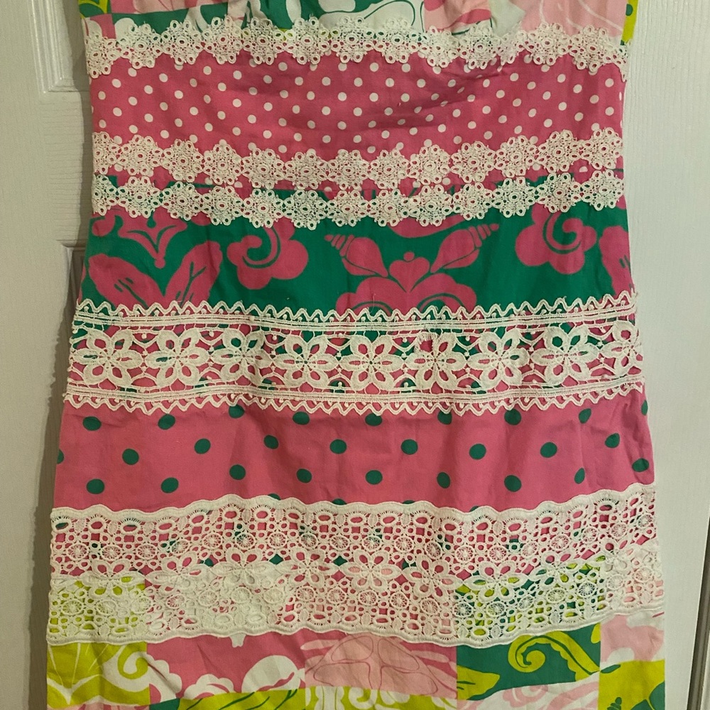 Lilly Pulitzer White Tag Strapless Patch Dress 4 - Picture 3 of 4